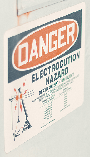 Image: Danger warning on electrical box