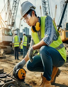 Image: maintenance technician on site
