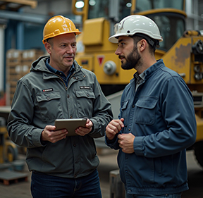 Maintenance technicians discuss total cost of ownership with the help of a CMMS.