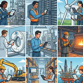 Various industries that benefit from CMMS over spreadsheets.