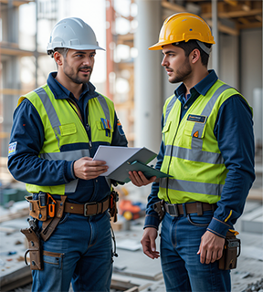 Two technicians use a CMMS for better communication.