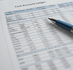 A cost accounting ledger