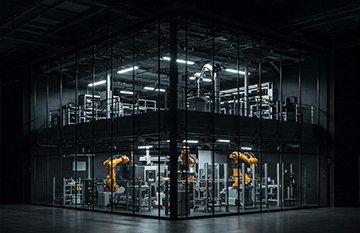 A lights out facility with robotics performing all the work.