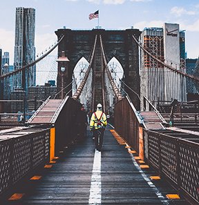 Image: worker on bridge