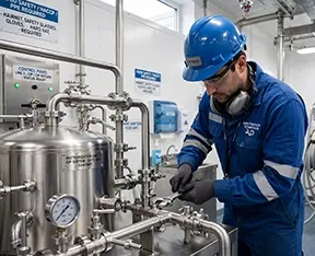 A tech performs maintenance via a CMMS work order.