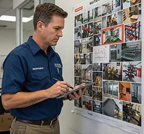 A maintenance planner reviews upcoming work using a CMMS