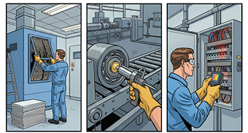 A factory building a preventive maintenance program.