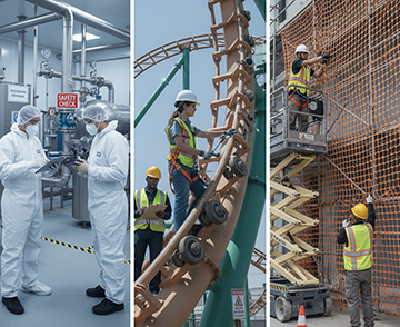 Maintenance workers conduct safety inspections