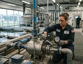 A maintenance tech takes preventive action based on CMMS reports.