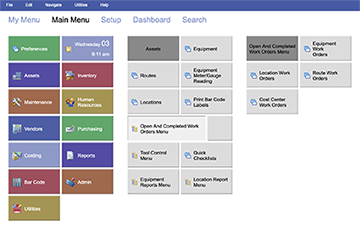 CMMS dashboard with work order software interface showing tools for scheduling, inventory, and maintenance task tracking.