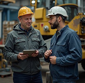 Maintenance technicians discuss total cost of ownership with the help of a CMMS.