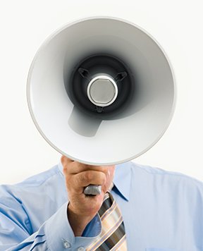 Image: person with megaphone