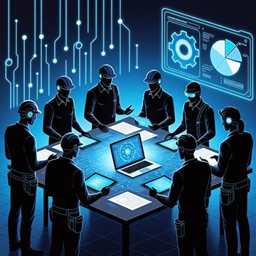 A representation of how AI and a CMMS affects maintenance management