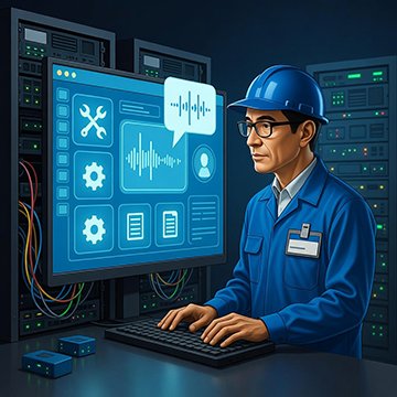A maintenance manager uses an AI-enhanced CMMS for better data retrieval.