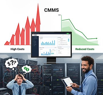 The disparagement between not having a CMMS and working with a CMMS as related to costs.