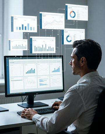 A maintenance supervisor uses an AI-enhanced CMMS to analyze maintenance reports for compliance.
