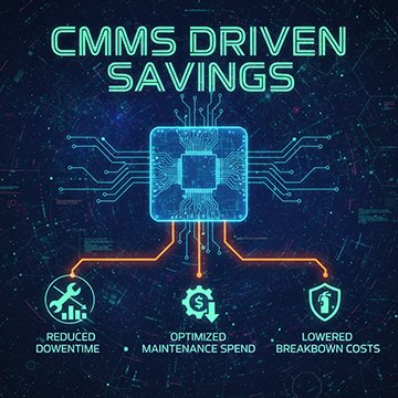A visual showing different ways CMMS drives maintenance expense savings.