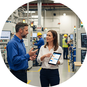 A maintenance supervisor receives CMMS training onsite.