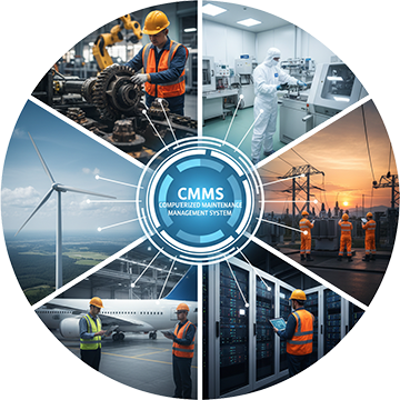 Efficient maintenance at various industries managed with assistance of a CMMS.