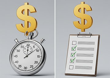 A representation showing the difference between cost efficiency and cost effectiveness.