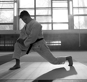Image: martial artist stretching