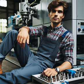 Image: technician resting