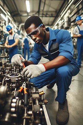 Image: Technician working on a piece of equipment