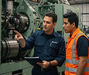 A technician receives quality feedback from a maintenance supervisor on preventive measures.