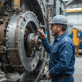 A supervisor conducts an inspection as part of preventive maintenance.