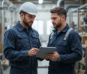 A maintenance manager uses a CMMS to oversee a technician's project.