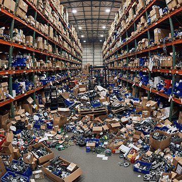 An overstocked warehouse makes for inefficient operations.