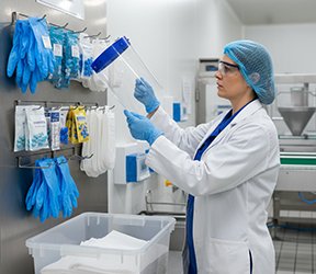 An inspection of food production PPE.
