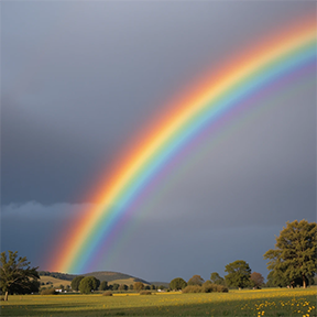 A rainbow for children to study during their STEM experiment