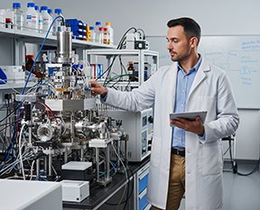  A technician uses a CMMS work order to conduct R&D equipment maintenance.