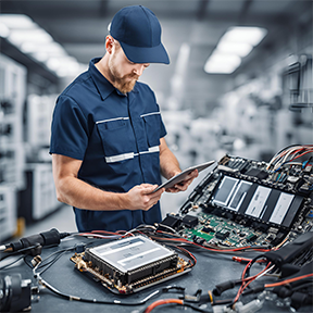 A technician uses CMMS software to perform a root cause analysis during maintenance planning.